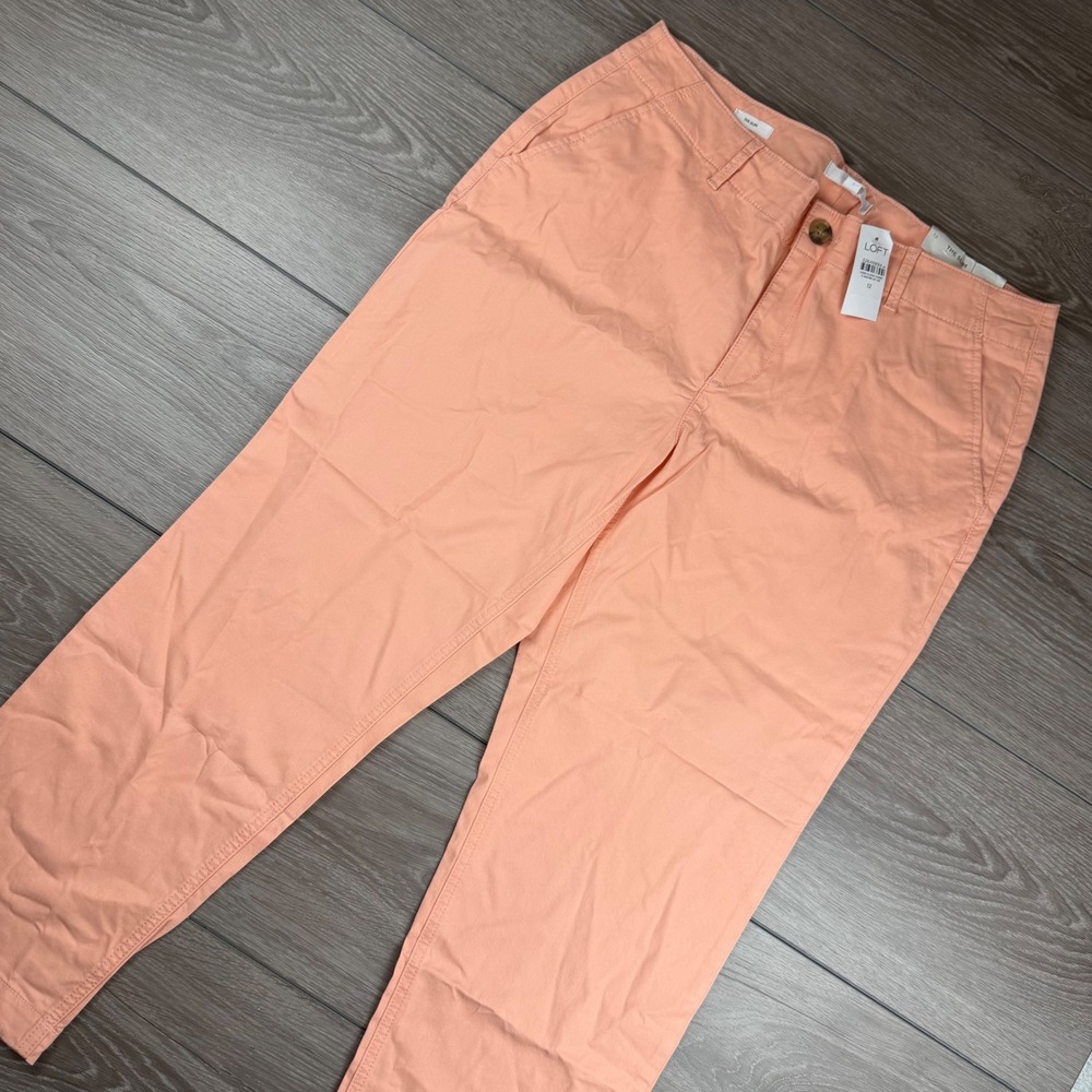 LOFT Women Pants The Slim Chino Peach Pink Size 12